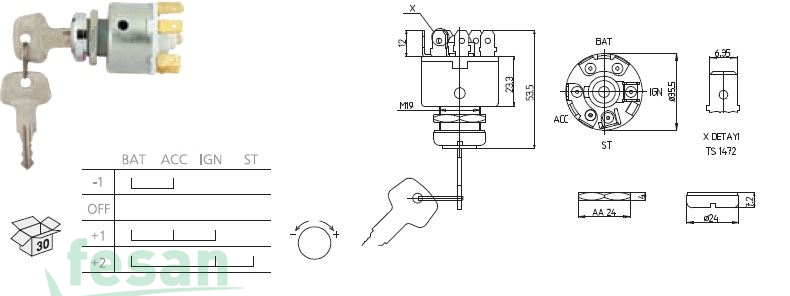 AKSA 03-001 KONTAK ANAHTARI FORD ANADOL FİŞLİ