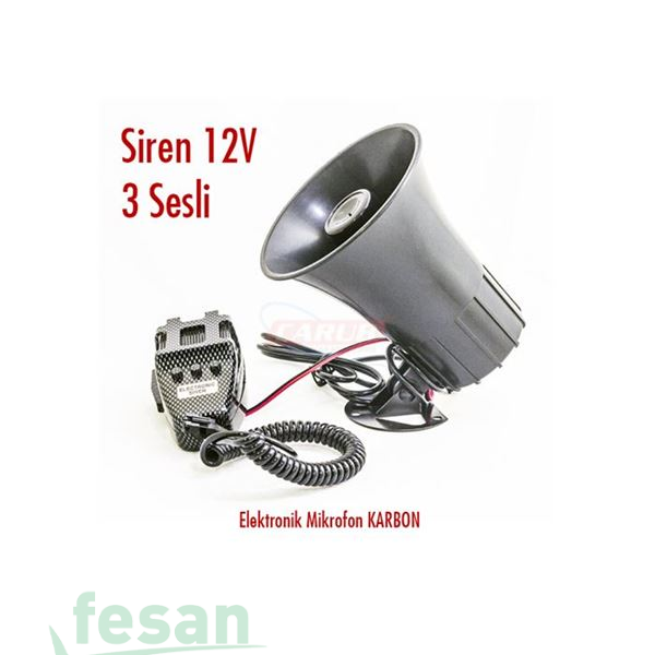 2744001 12V SİREN MEGAFONLU 40WALT