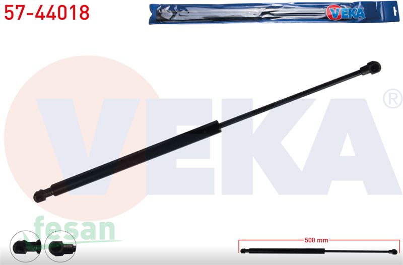 57-44018 AMORTİSÖR BAGAJ VW POLO 1995-2001 SEAT ALTEA 2004> 500MM/480N