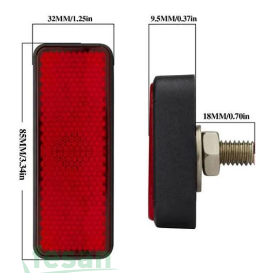 TAS 051-K REFLEKTÖR MOTORSİKLET CİVATALI KIRMIZI