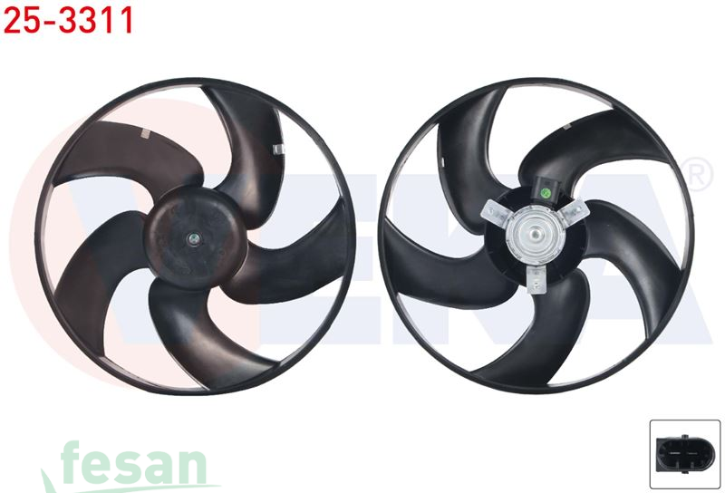 25-3311 12V FAN MOTORU PEUGEOT 206 1998-2008 KLİMASIZ 100W TEK MOTOR