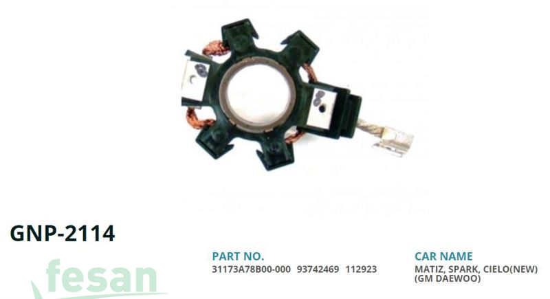 GENON GNP 2114 DELCO MARŞ KÖMÜR YUVASI CHEVROLET AVEO SPARK LACETTİ DAEWOO DAMAS TİCO MATİZ NEXİA NUBİRA
