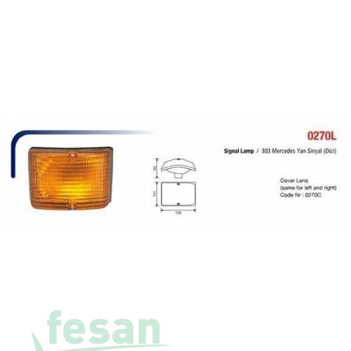0270L SİNYAL LAMBA DÜZ MERCEDES 303 M23 TEK SARI RENK