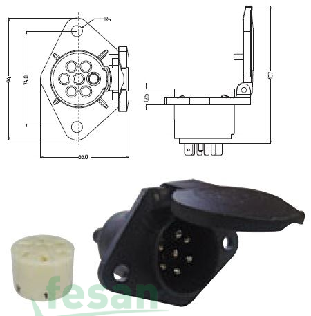 AKSA 14-017 RÖMORK FİŞİ PLASTİK DİŞİ 7Lİ FİŞLİ N T