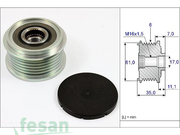 İNA 535002210 ŞARJ KASNAK RULMANLI 6K VW GOLF