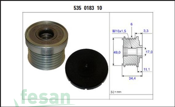 İNA 535018310 ŞARJ KASNAK RULMANLI BMW