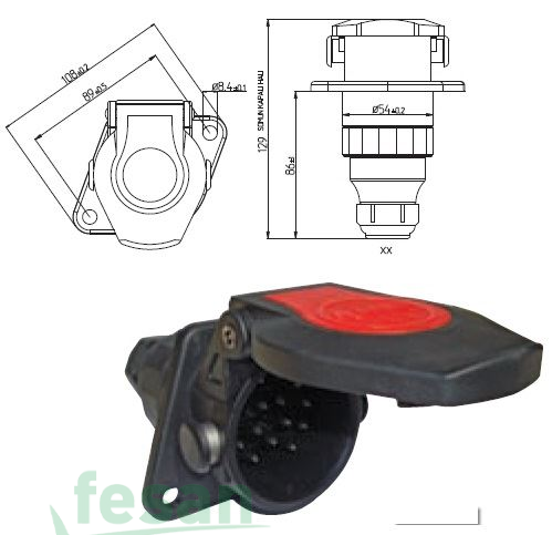 AKSA 14-047 DORSE ABS EBS FİŞİ 15Lİ PİMLİ DİŞİ