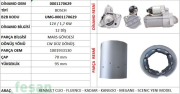 0001170629 BOSCH 12V MARŞ GÖVDESİ RENAULT CLİO FLUANCE KADJAR MEGANE SCENIC YM 6 MIKNATISLI YM
