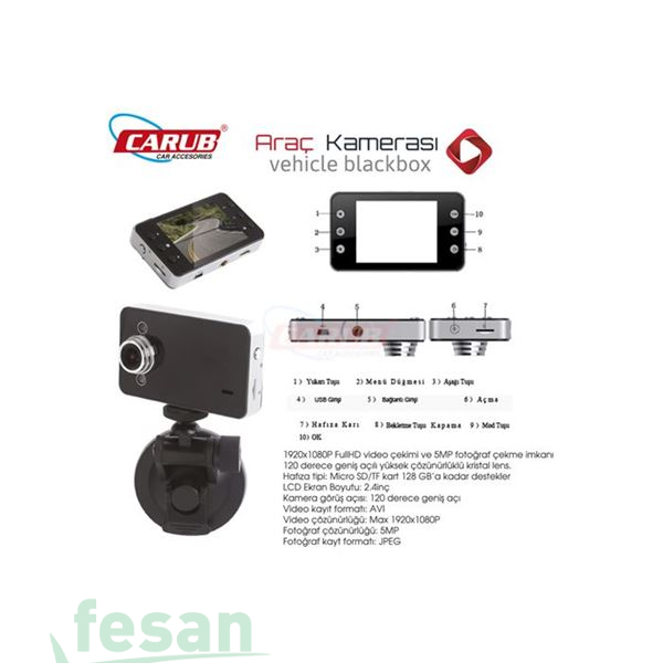 0017018 12V KAMERA ARAÇ KAMERA 2.4İNC KAYITL VANTUZLU