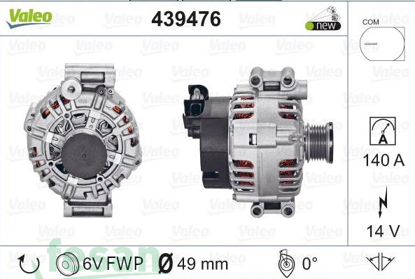 VALEO 439476 12V ŞARJ DİNAMOSU BMW N40-N42-N45-N46 E46-E81-E82-E87-E90-E60-E83-E84 150AHM