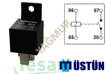 ÜSTÜN RL800 12V RÖLE 4 FİŞLİ 70 AHM GENİŞ AYAK