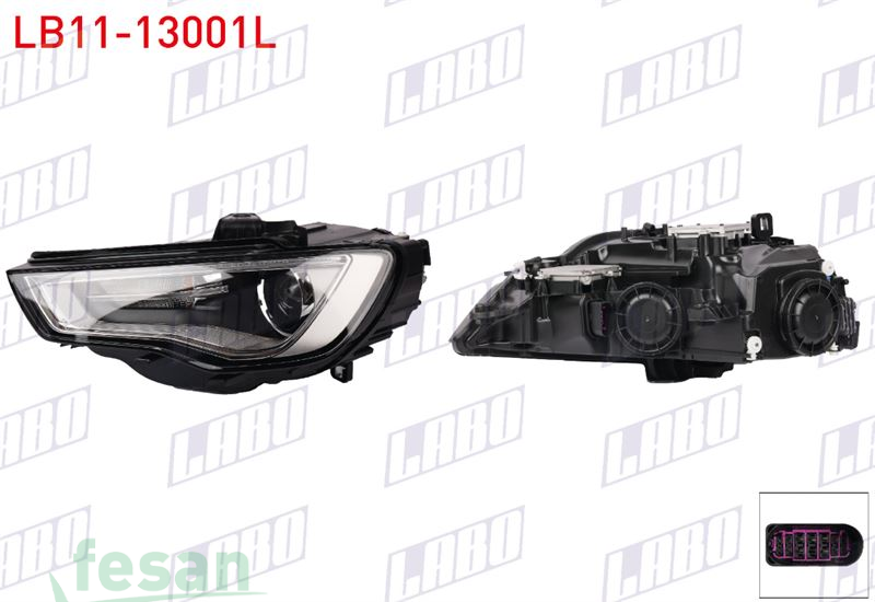 LB11-13001L FAR AUDİ A3 2013> SOL XENON MERCEKLİ LEDLİ