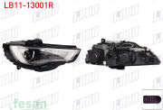LB11-13001R FAR REFLEKTÖRÜ AUDİ A3 2013> SAĞ XENON MERCEKLİ LEDLİ