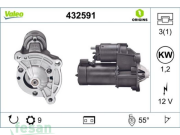 VALEO 432591 12V M MOTORU CİTROEN AX BX SAXO C2-C3 BERLİNGO NEMO 9DİŞ 1.2KW