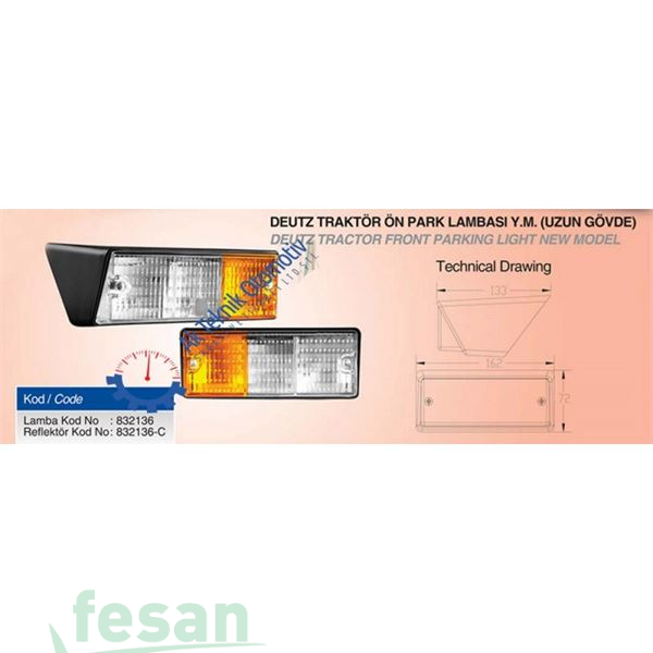 ÖN PARK SİNYAL CAMI DEUTZ  FORD TRK TİPİ  SOL