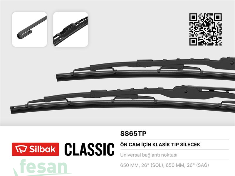 SİLBAK SS65TP SİLGİ SÜPÜRGESİ ÜNİVERSAL PİMLİ DİZAYN 650MM