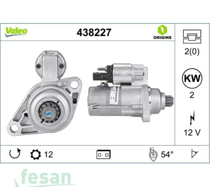 VALEO 438227 12V M MOTORU VW AUDI SKODA SEAT 12DİŞ 2KW