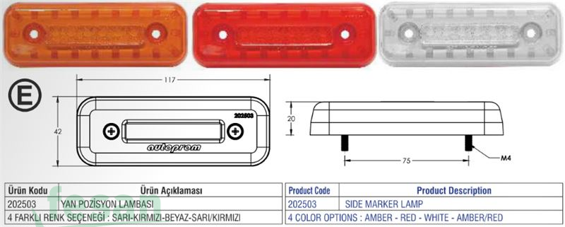 202503-SS 24V POZİSYON LAMBASI SARI+SARI 26LED