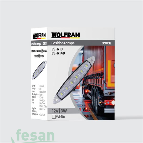 WOLFRAM 39031 12V YAN POZİSYON LAMBA 6LED 3W BEYAZ E BELGELİ