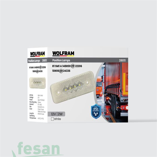 WOLFRAM 39011 12V SİDE MARKER LAMBA 2W BEYAZ E BELGELİ