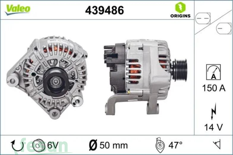 VALEO 439486 12V Ş DİNAMOSU BMW 5 SERİ E60 5.20İ 5.25İ 150AHM BSS