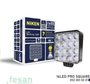 0520010201 NİKEN 16 LEDLİ KARE ÇALIŞMA LAMBA 9-48V