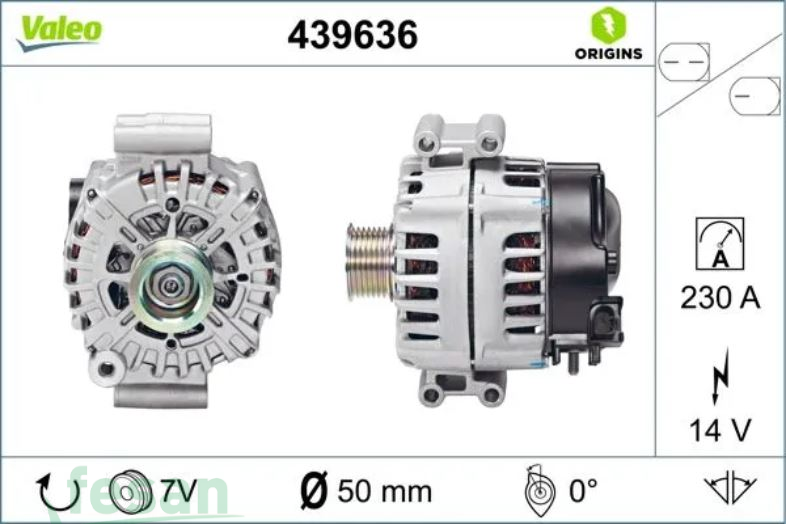 VALEO 439636 12V Ş DİNAMOSU BMW X5-5-6-7 SERİ BSS UÇLU