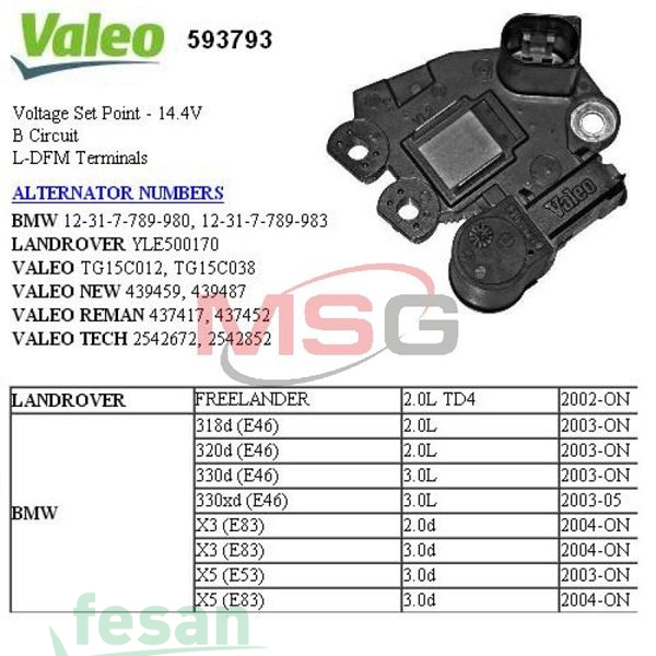 VALEO 593793 12V KONJEKTÖR TG15C038