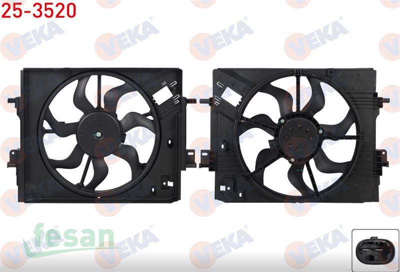 25-3520 12V FAN MOTORU RENAULT CLİO V 1.0 2020> DAVLUMBAZLI TEK FANLI