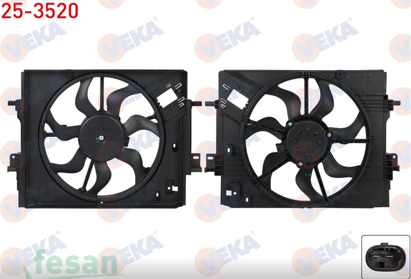 25-3520 12V FAN MOTORU RENAULT CLİO V 1.0 2020> DAVLUMBAZLI TEK FANLI