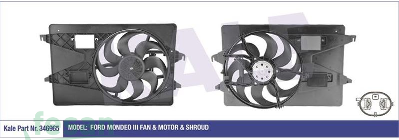 346965 12V FAN MOTORU FORD MONDEO III 2000 TDİ 2000-2007 KLİMALI TEKLI