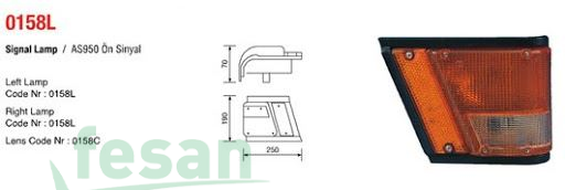 0158L ÖN SİNYAL LAMBASI DODGE 700/800/900 L