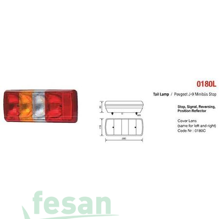 0180C STOP CAMI PEUGEOT J9 SİNYAL DIŞTA SAG-SOL