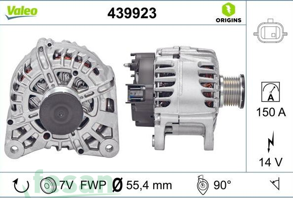 VALEO 439923 12V ŞARJ DİNAMOSU NİSSAN QASHQAİ RENAULT CAPTUR MEGANE IV LIN UCLU 150AHM