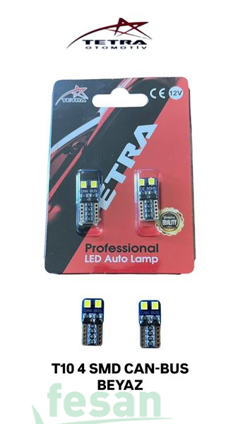 6001033 12V LED AMPÜL T10 4LED CANBUS BEYAZ