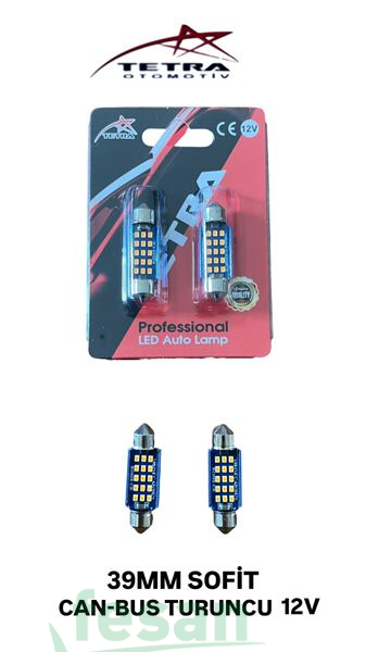 6001711 12V LED AMPÜL SOFİT 39MM 15LED CANBUS TURUNCU
