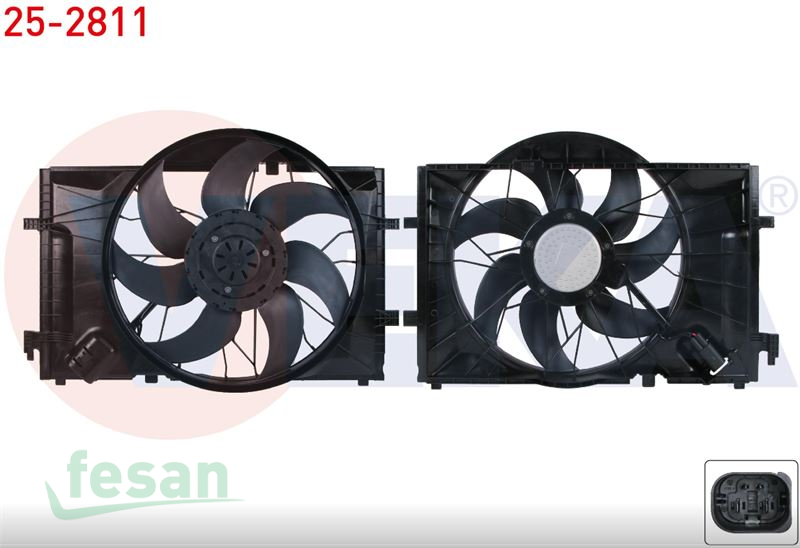 25-2811 12V FAN MOTORU MERCEDES C SERİ W203 C180 C200-C200 CDİ-C230-C240-C270 CDİ-C320 2000-2006 CLK 200-240-270 CDİ-320 2002-2009 DAVLUMBAZLI TEKLİ