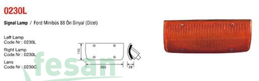 0230L SİNYAL LAMBASI FORD MİNİBÜS 82 SAĞ