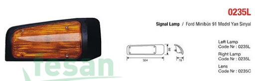 0235L SİNYAL LAMBASI FORD MİNİBÜS 2.5 91 SAĞ