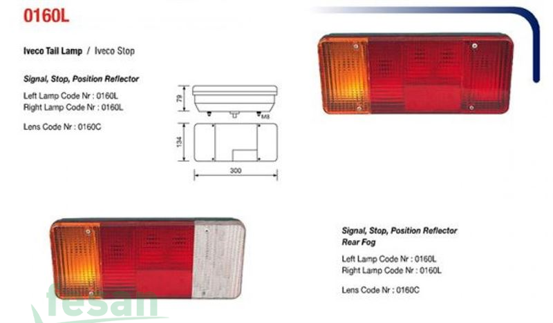 0160LS STOP LAMBASI İVECO SAĞ SOKETLİ SK ÜÇLER 0160L FARSAN 122413