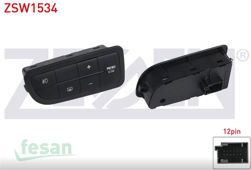 ZSW1534 ANAHTAR ARKA SİS REZİSTANS MENÜ FİAT LİNEA 2007> FİORİNO 2007> SOL ANAHTAR GRUBU 12F