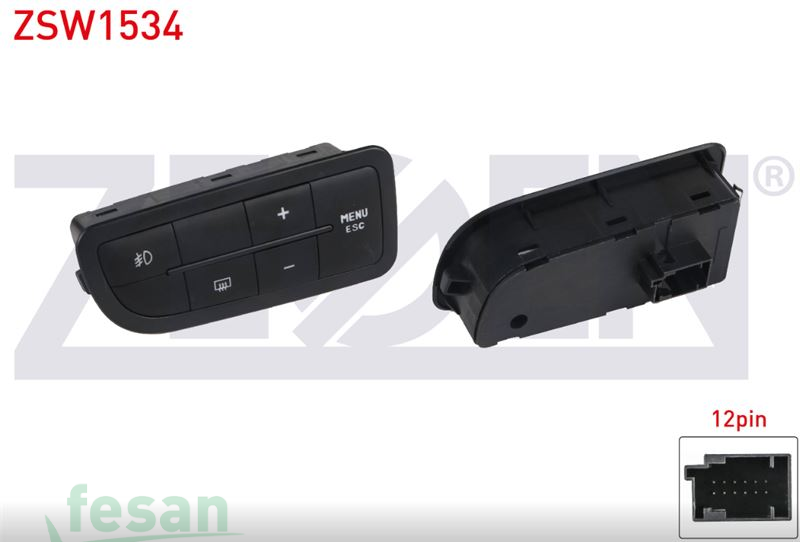ZSW1534 ANAHTAR ARKA SİS REZİSTANS MENÜ FİAT LİNEA 2007> FİORİNO 2007> SOL ANAHTAR GRUBU 12F