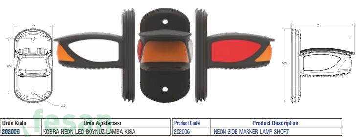 202006-LH 24V BOYNUZ LAMBA LED COBRA NEON KISA