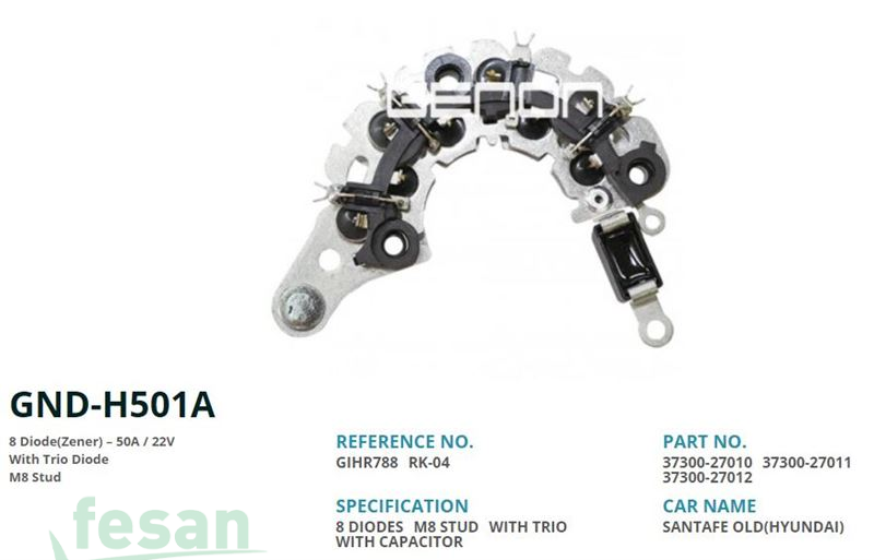 GENON GND H501A HİTACHİ DİOT TABLASI HYUNDAİ SANTA FE ESKİ MODEL 8DİOT M8