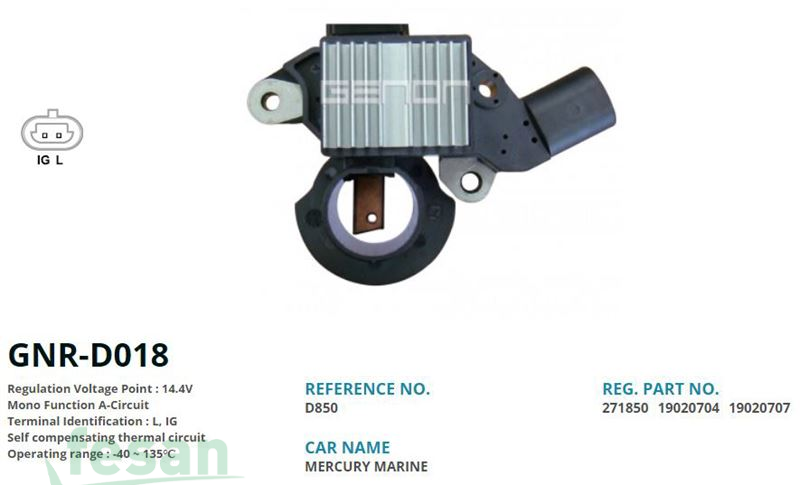 GENON GNR D018 DELCO 12V KONJEKTÖR MERCURY MARİN L-IG