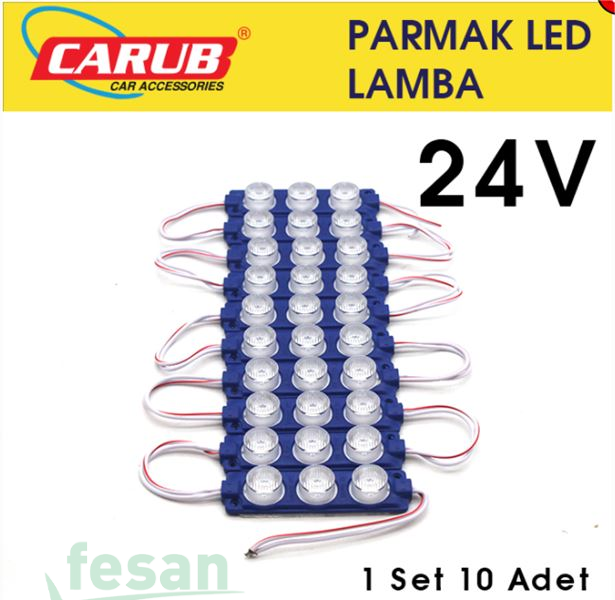 0409932 24V PARMAK 3LED SOFT YUVARLAK KABLOLU MAVİ