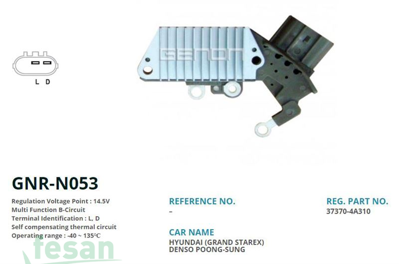 GENON GNR N053 DENSO 12V KONJEKTÖR HYUNDAİ H1 GRAND STAREX KİA SPORTAGE L-D