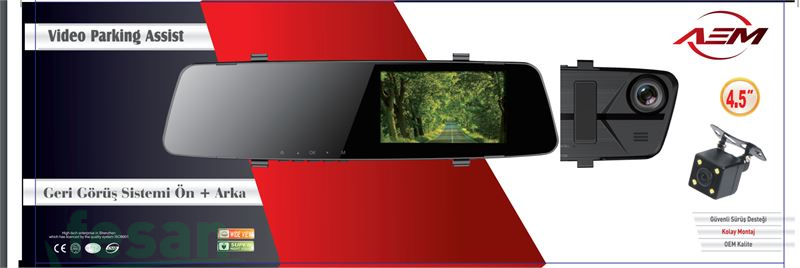 11 1062 KAMERA ÖN ARKA+AYNA KAYITLI 4.5''