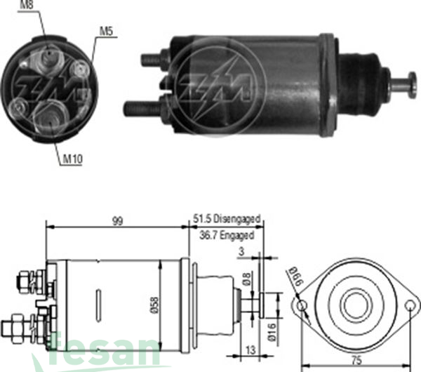 ZM 3805 DELCO 12V MARŞ OTOMATİĞİ 28MT BOBCAT CUBATO MASSEY FERGUSON