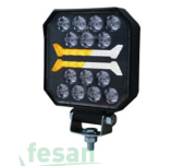 202410-SB 10-30V ÇALIŞMA LAMBASI LED KARE SARI-BEYAZ 4FONKSİYONLU